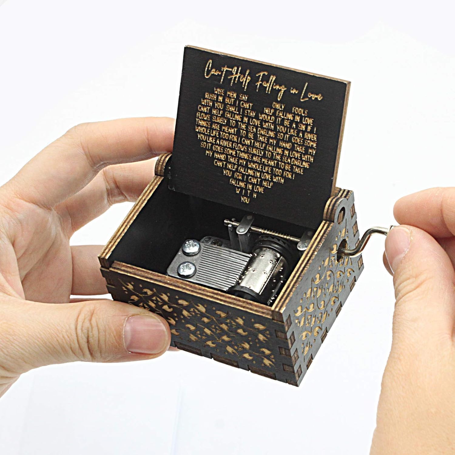 Cant Help Falling in Love Wooden Music Box - Black
