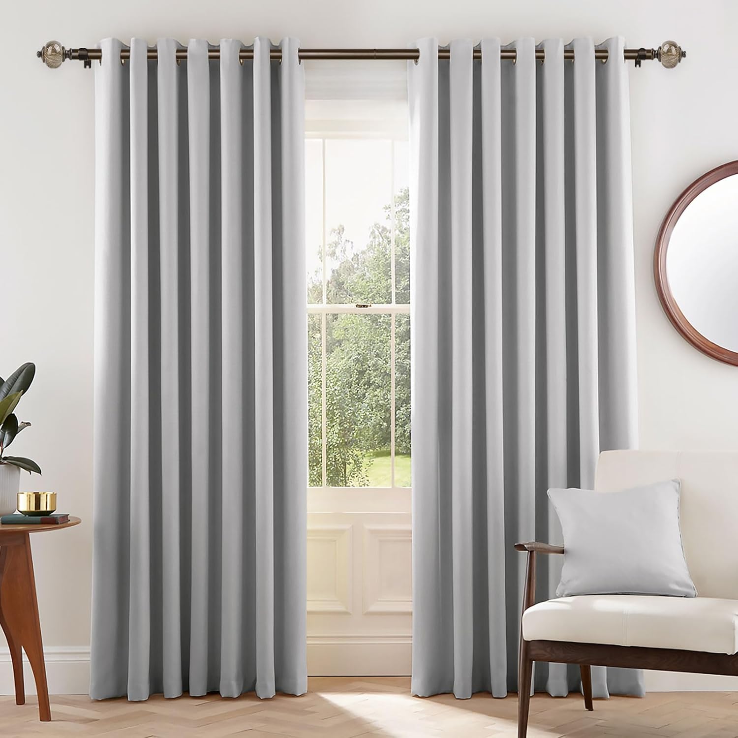 KAMANINA 1 Inch Curtain Rods 32-58 Inches Antique Bronze