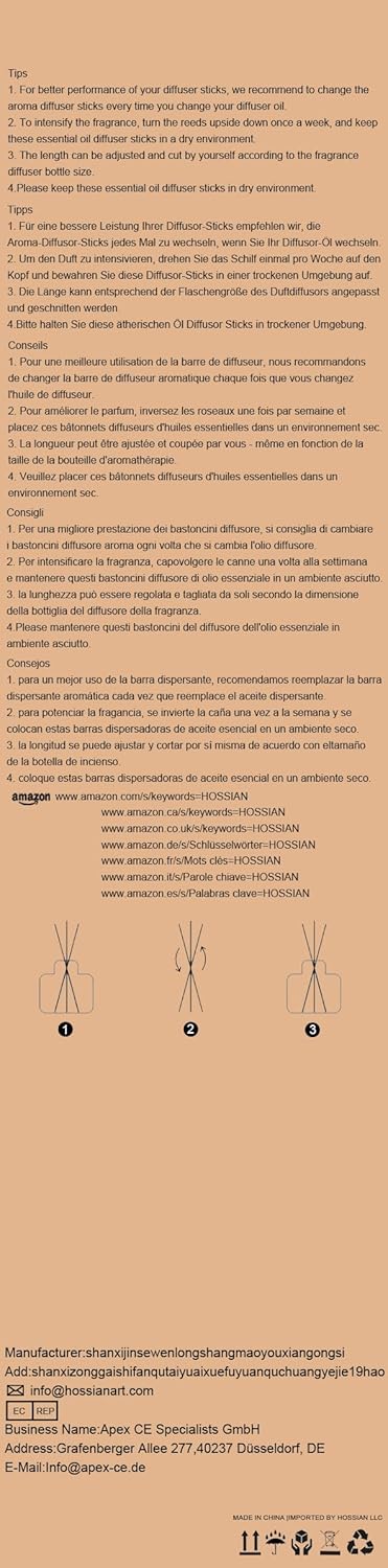 HOSSIAN 50pcs Black Reed Diffuser Sticks
