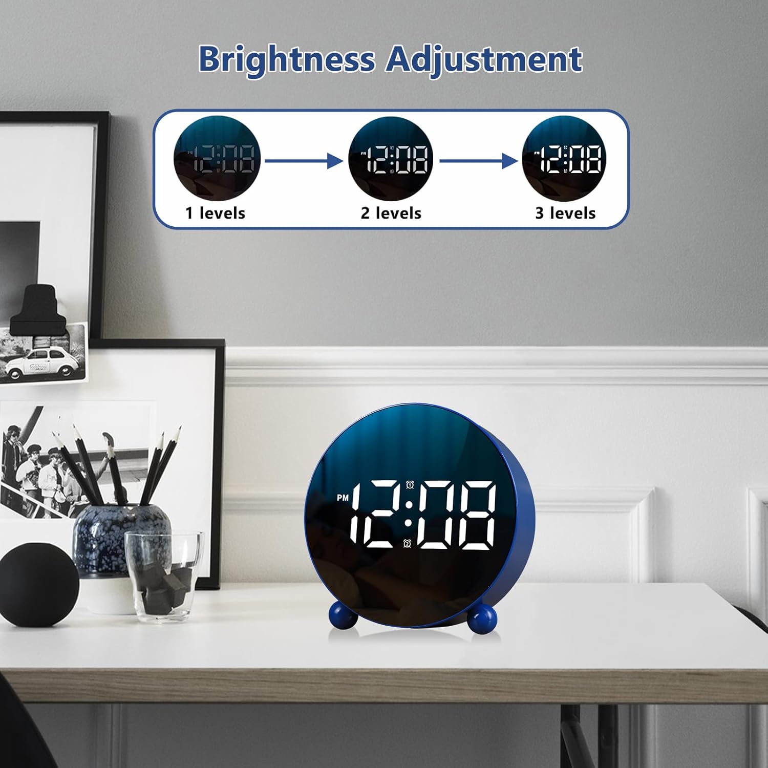 JUSTUP Digital Alarm Clock with Dual Bell and LED Display