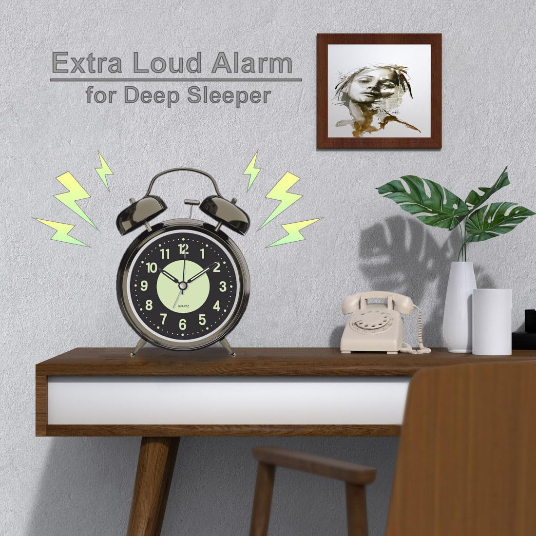 Lesipee Loud Alarm Clock for Heavy Sleeper