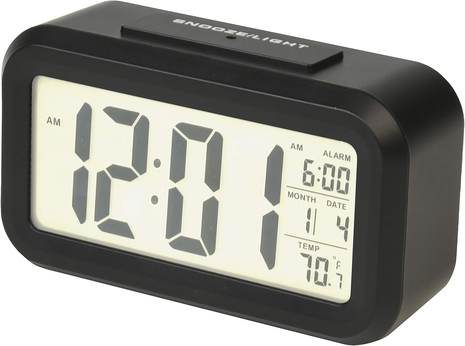 RCA Portable Alarm Clock with Auto Night Light