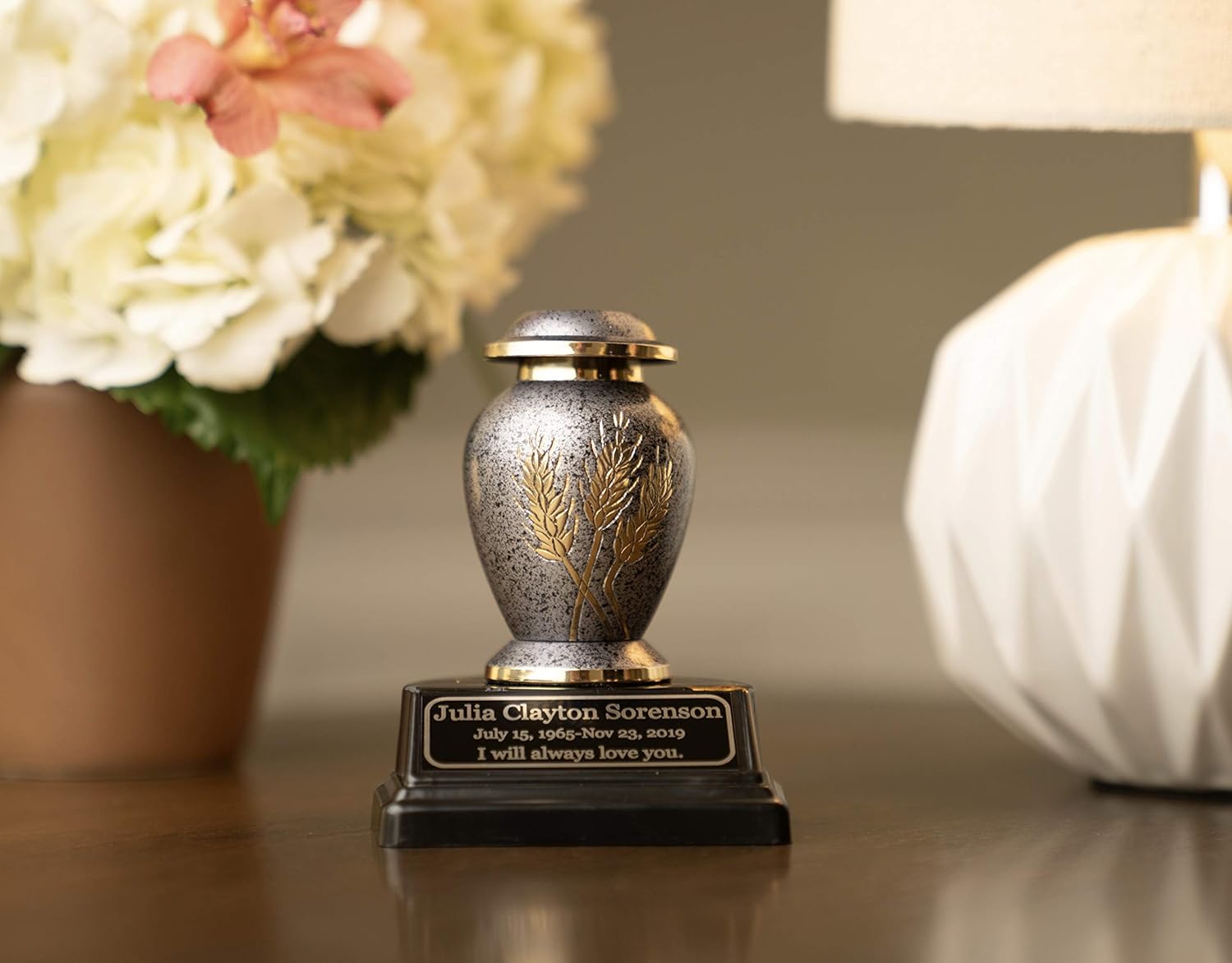 Keepsake Elite Urn Stand - Custom Engrave - Rounded Gold
