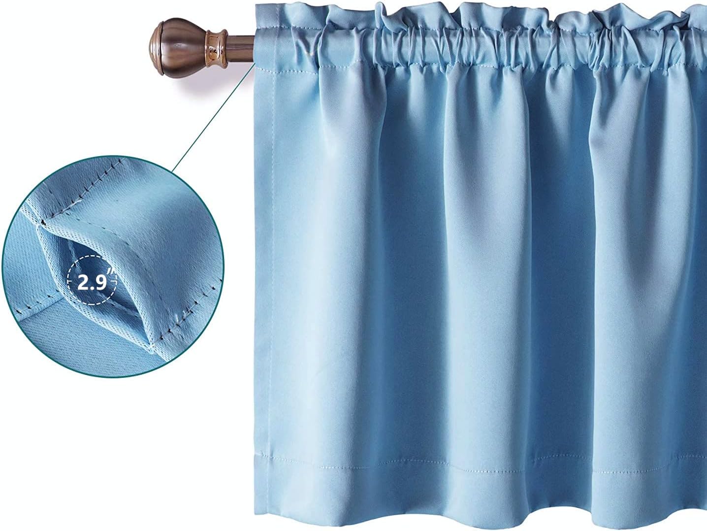 Gxi Blue Kitchen Curtain 2 Panels Rod Pocket Blackout Tiers