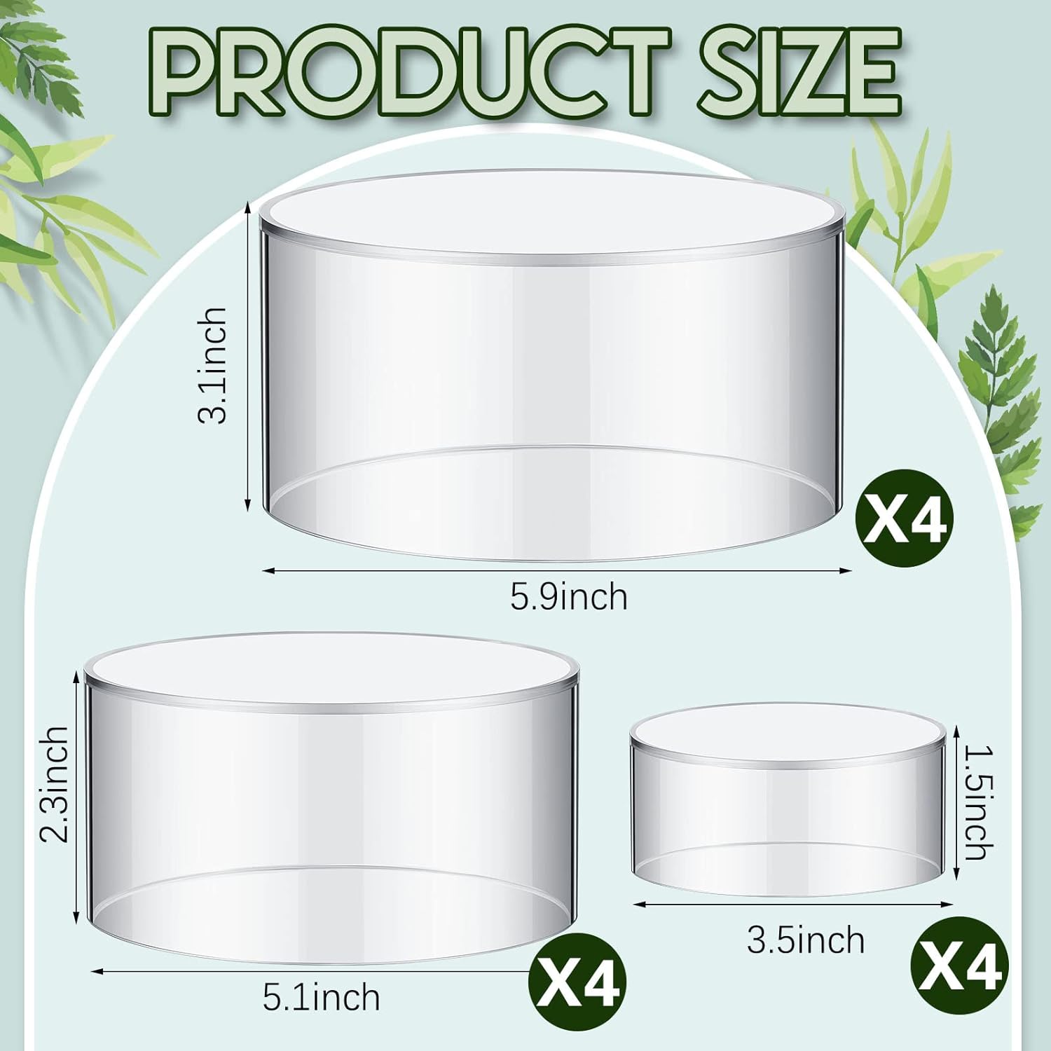 Jerify 12 Pcs Acrylic Buffet Risers Display Stands