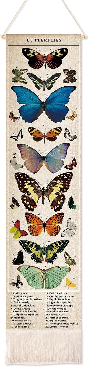 Geetery Vintage Butterfly Vertical Wall Art