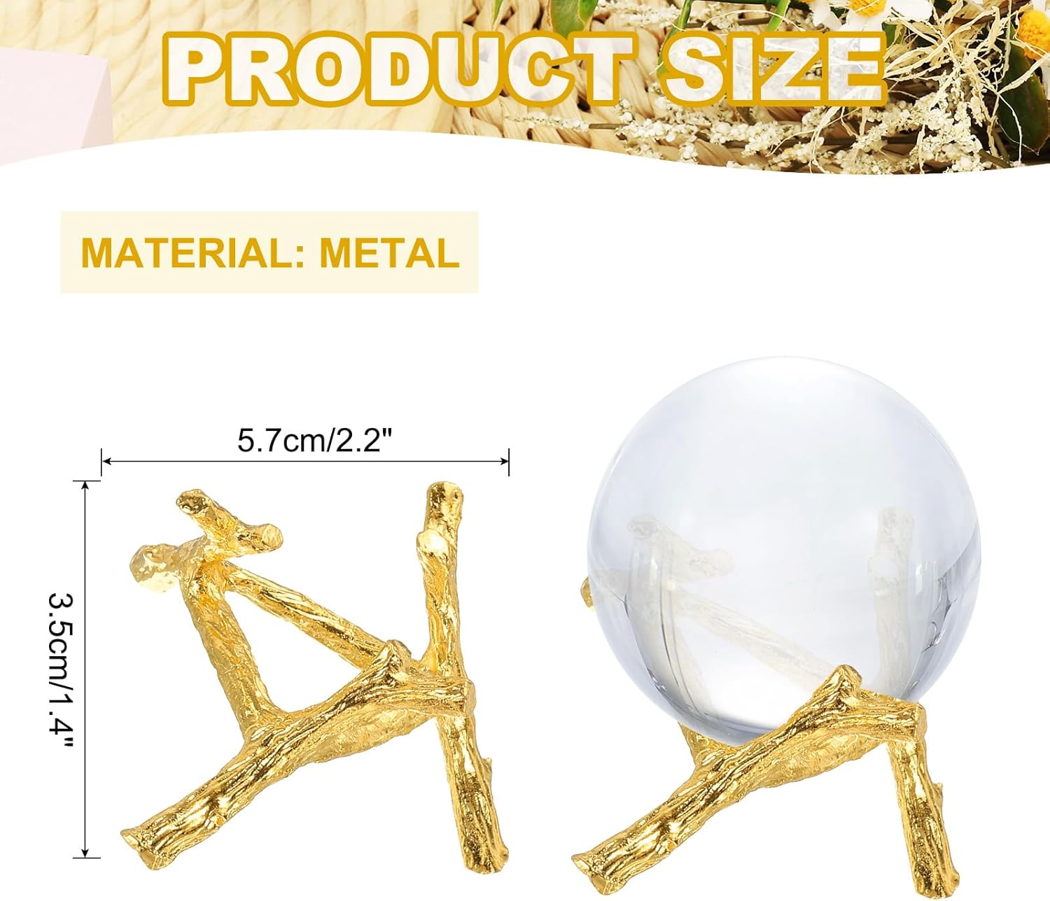 Uxcell Metal Crystal Ball Display Stand 22 Inch Diameter