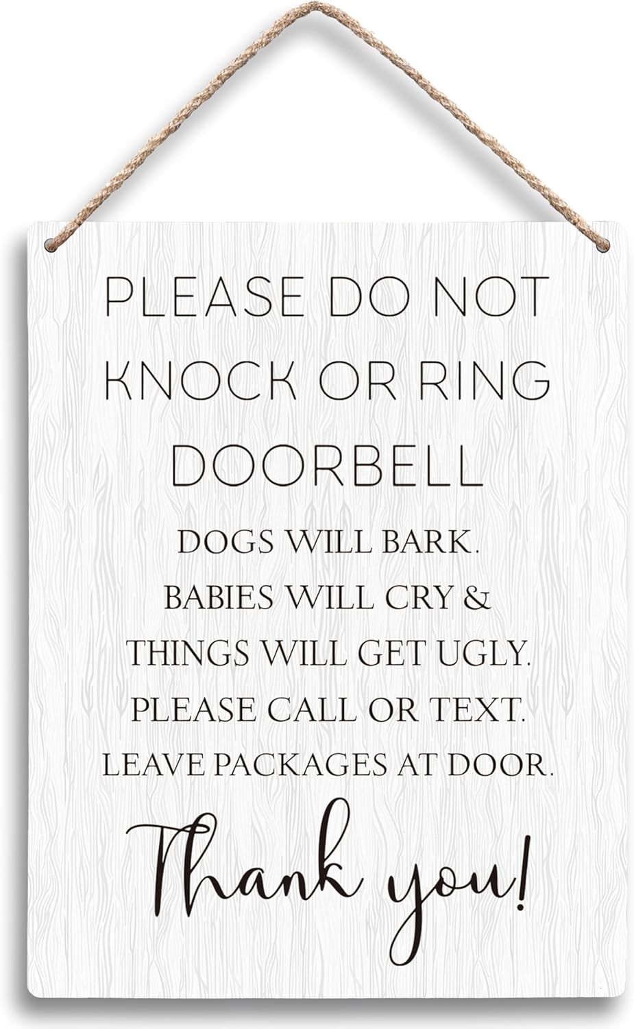 Please Do Not Knock or Ring Doorbell Wooden Sign 8x10
