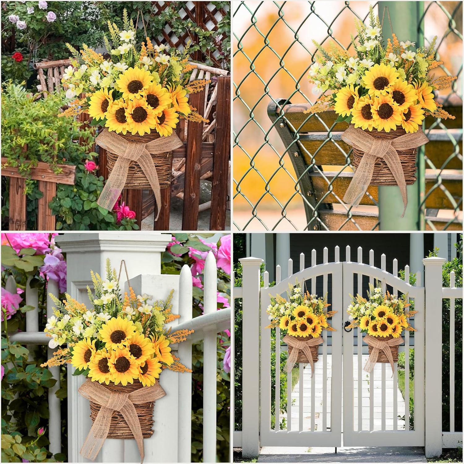Dolicer Sunflower Wreath 157 Inch Hanging Decor