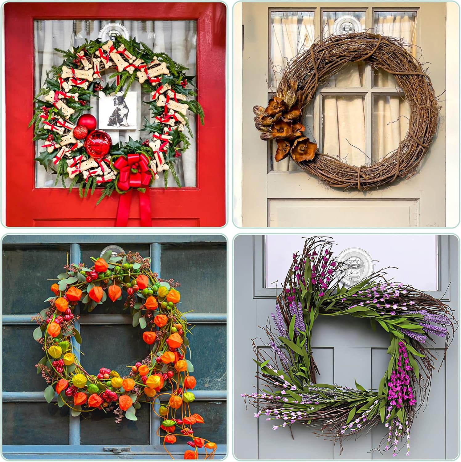 VISV Clear Wreath Hanger 22 LB Capacity 2 Pcs
