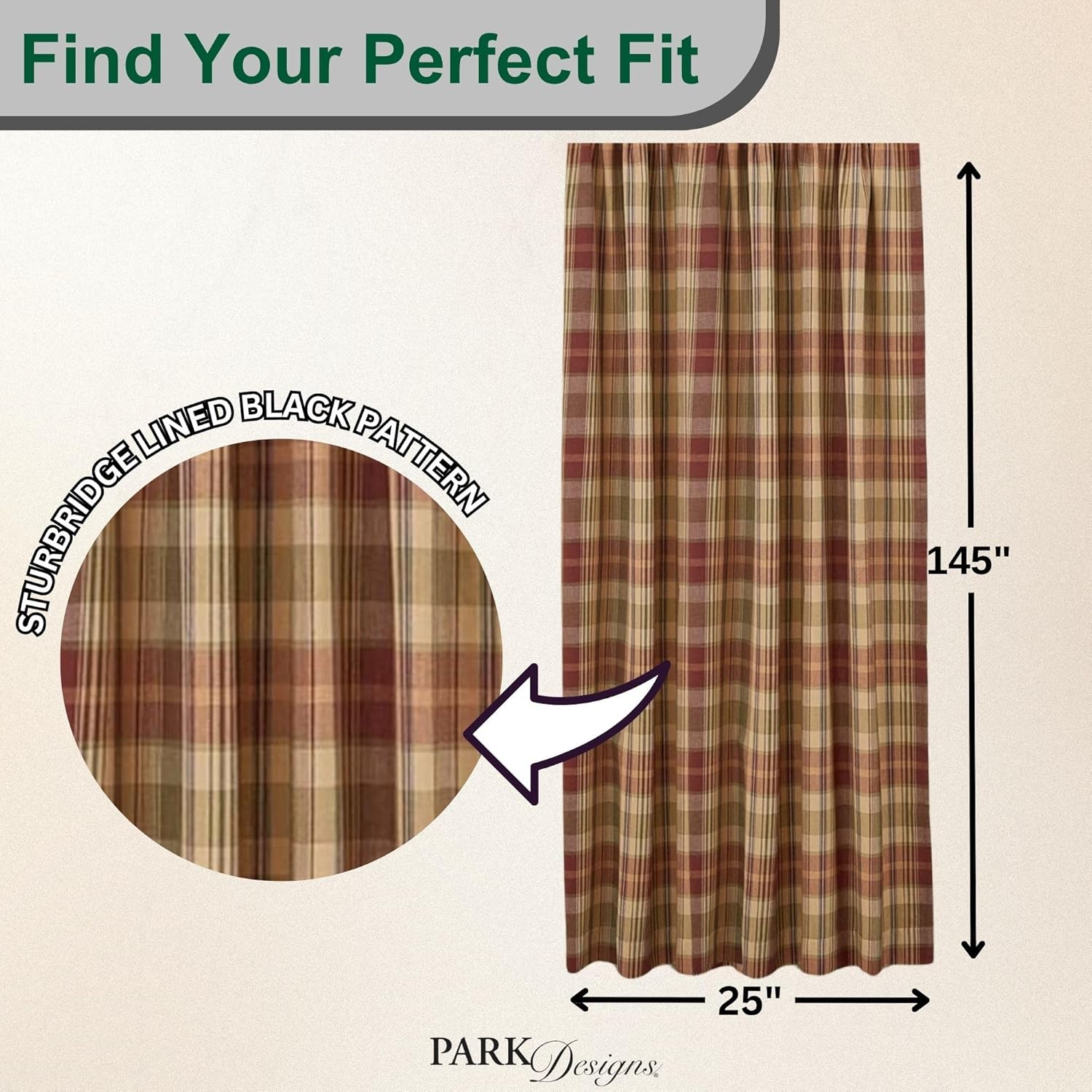 Park Designs Saffron Fishtail Swag Curtain