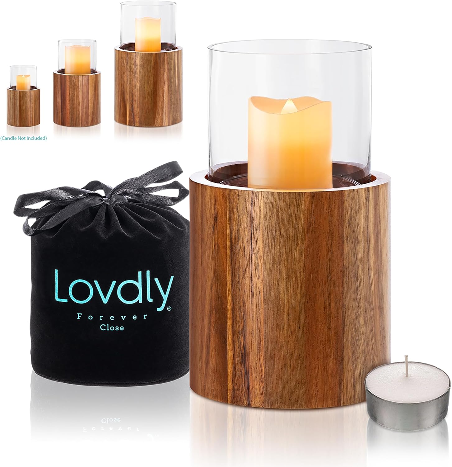 Lovdly Cremation Urn Wooden Glass Keepsake for Human Pet Ashes
