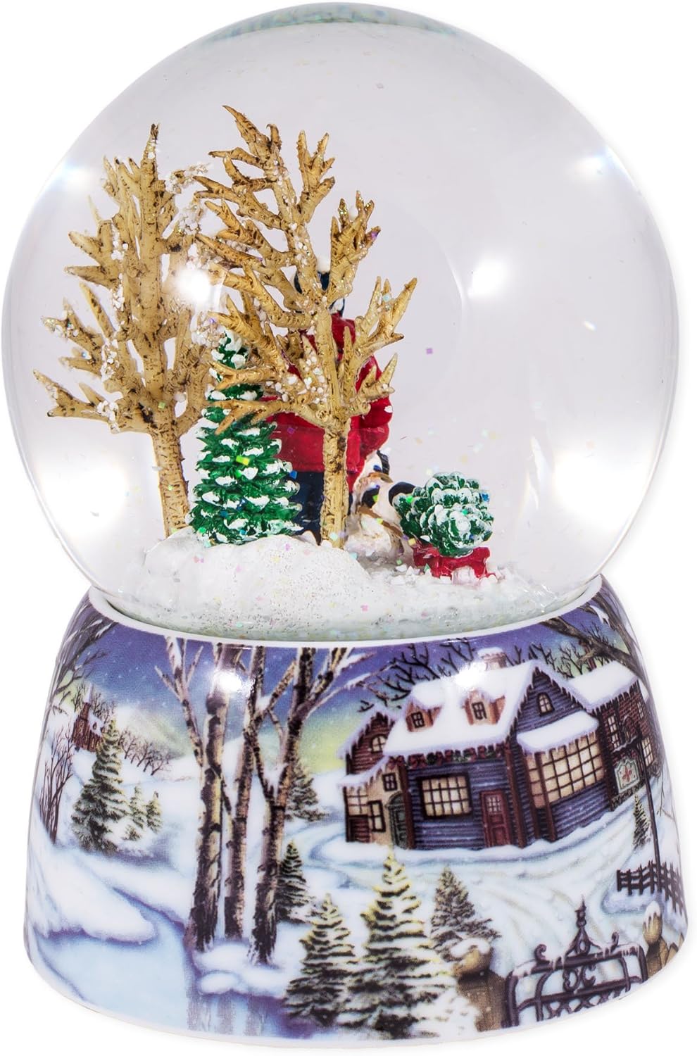 Roman Merry Xmas Snow Globe with Music and Glitter