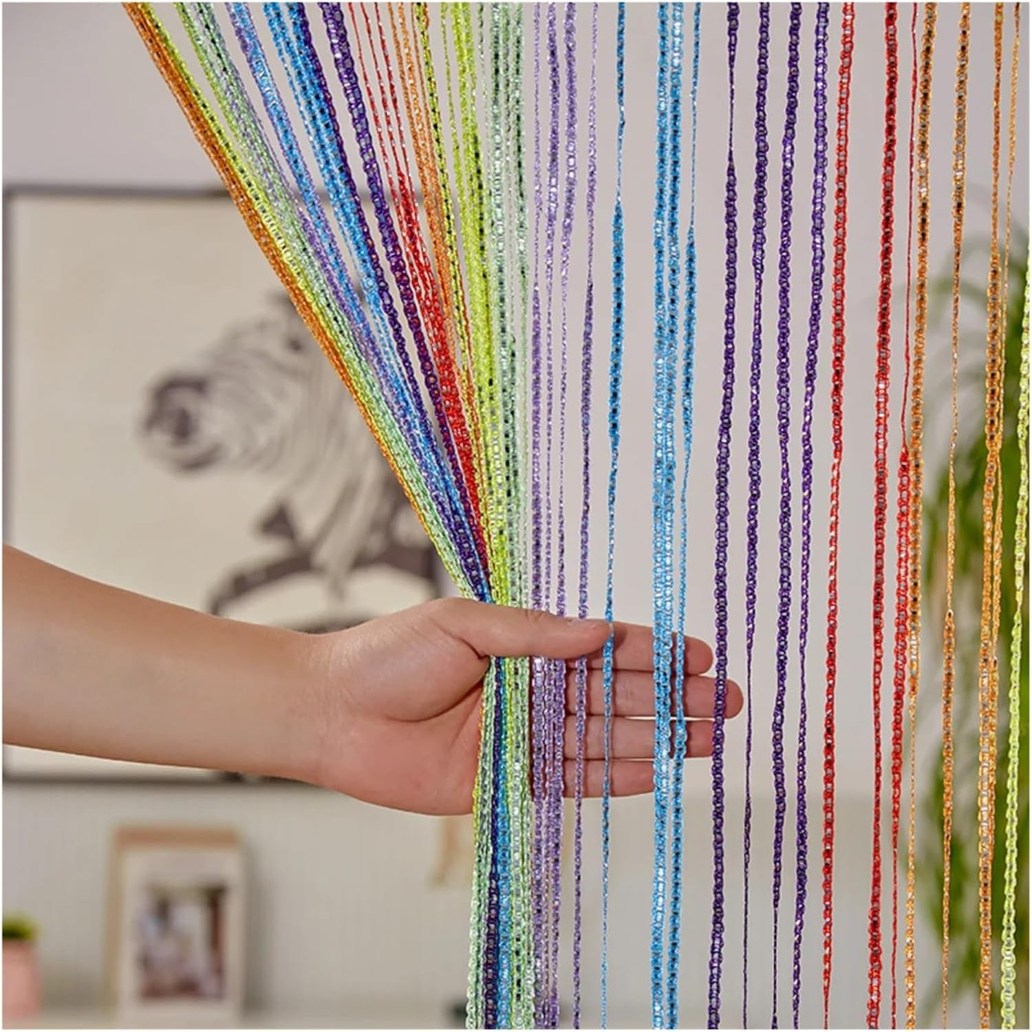Doorway Curtain Door String Curtain with Tassels