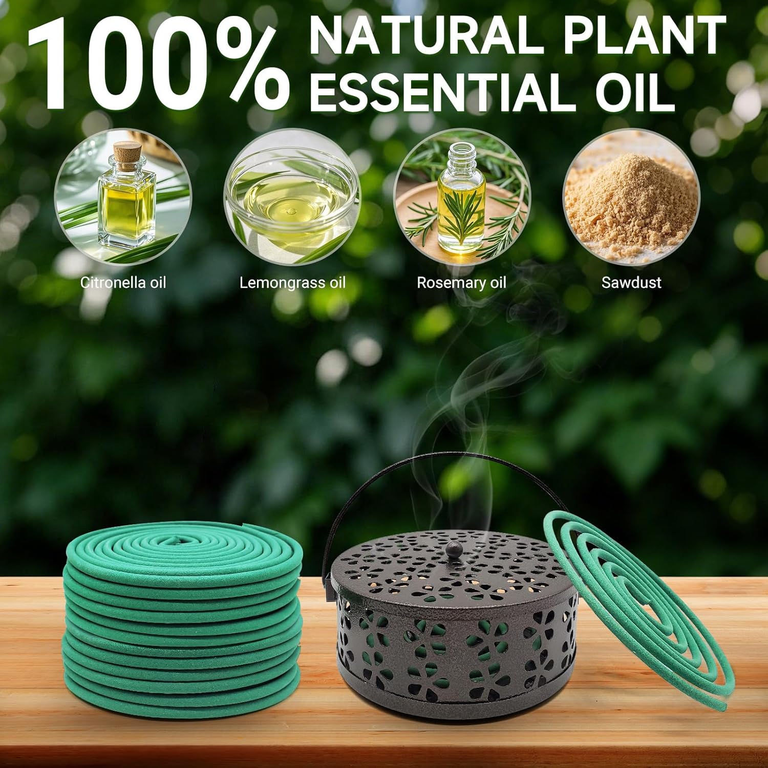 GVOPGIDES Large Citronella Incense Coils and Holder