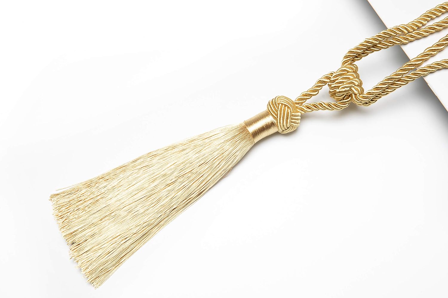 BEL AVENIR Curtain Tiebacks 2 Pack Gold Tassels