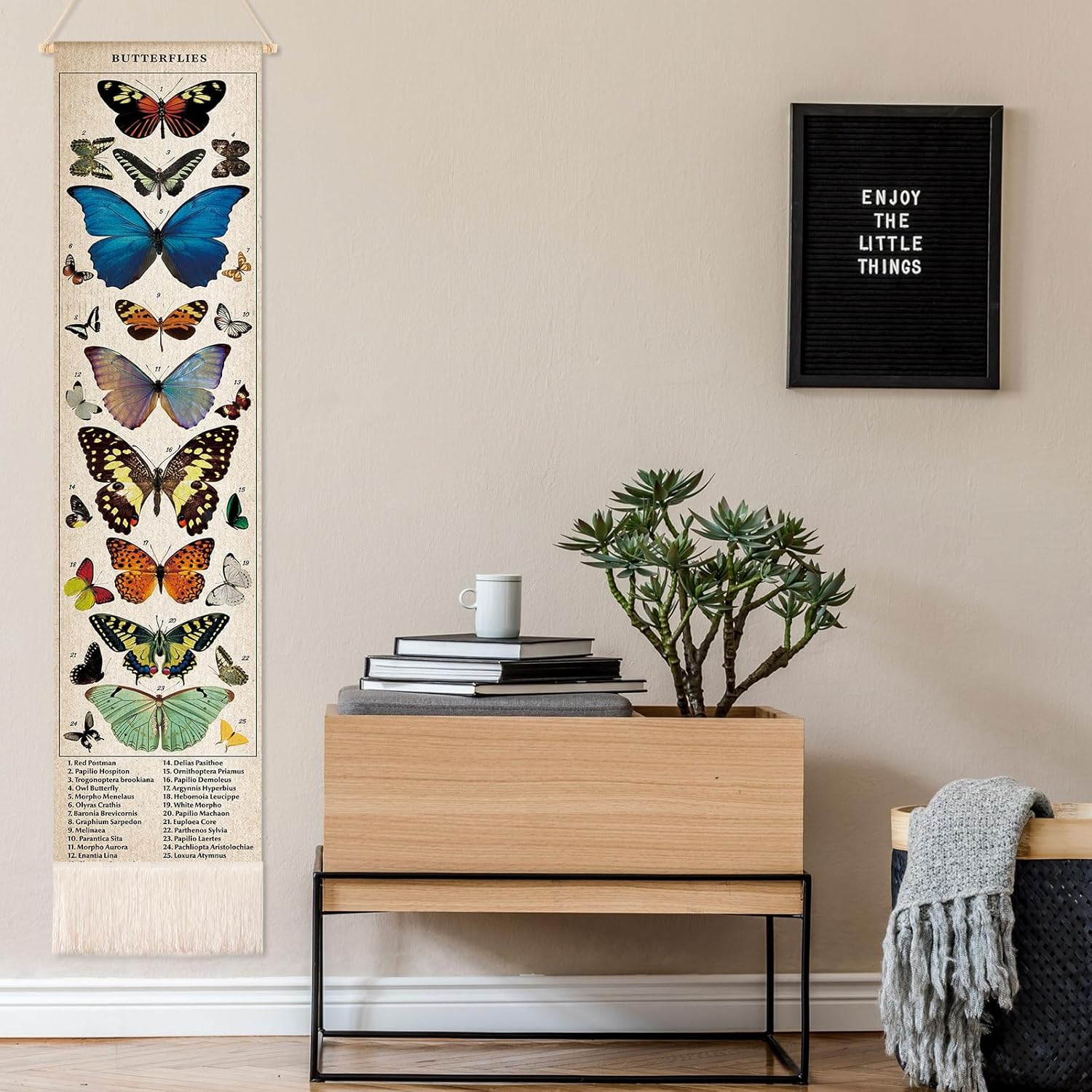 Geetery Vintage Butterfly Vertical Wall Art