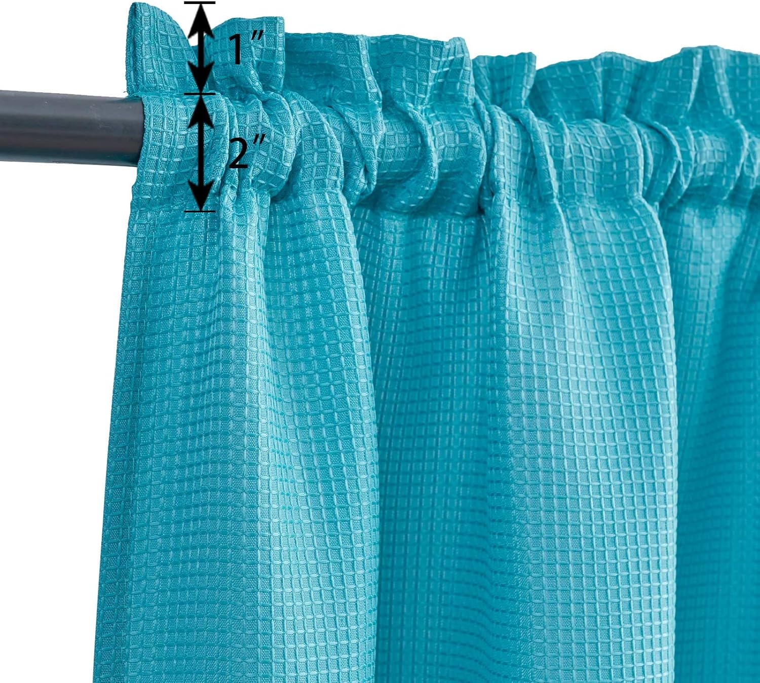 Valea Home Water Repellent Valance 60x16 Inches Turquoise 1 Panel