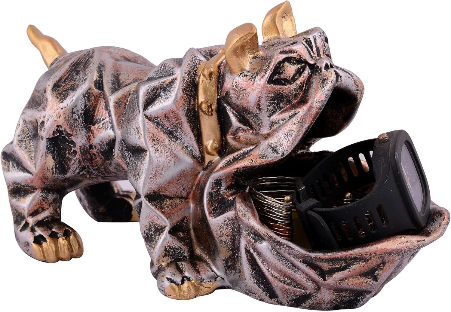 ZainArtistry Cool Dog Statue with Plate Home Decor