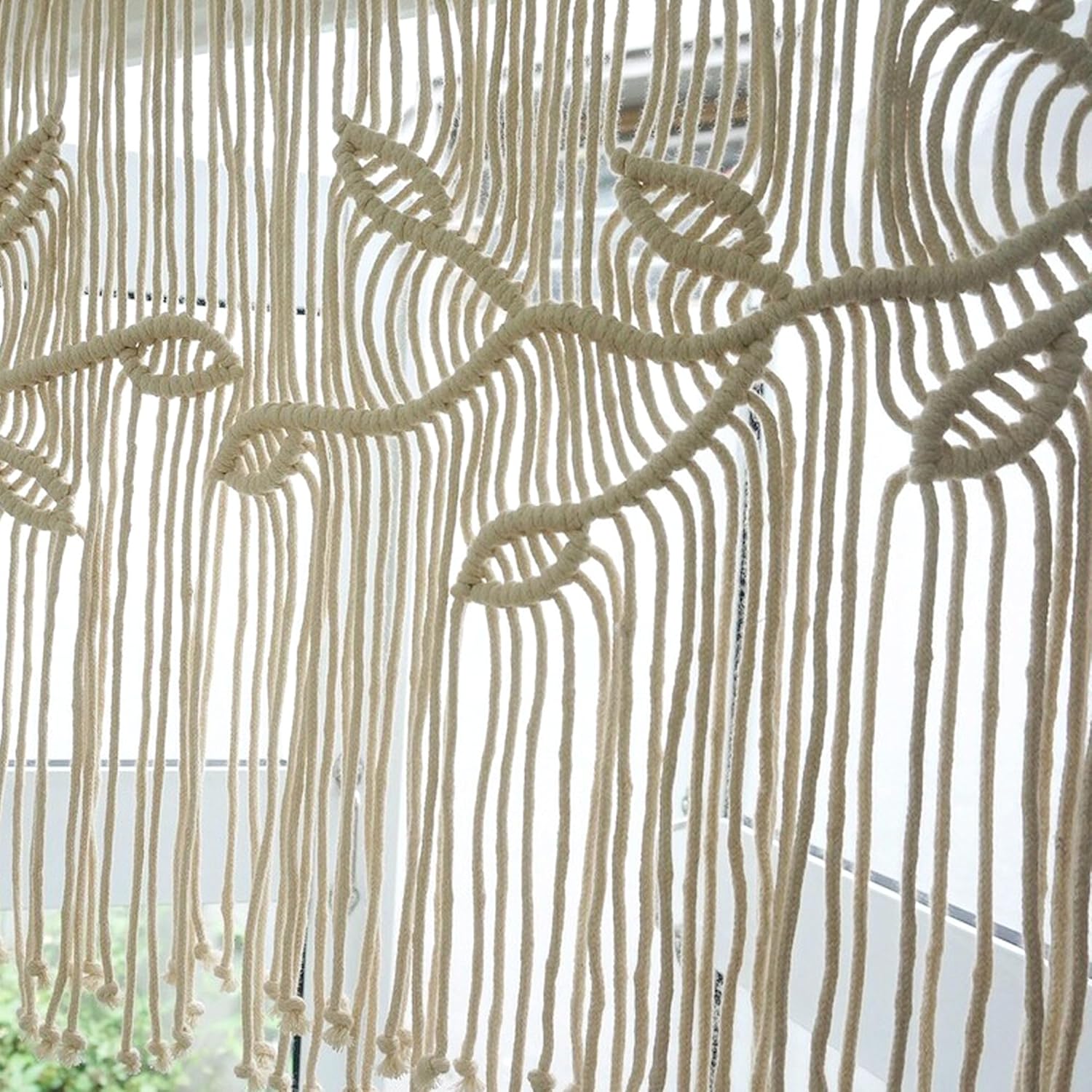 Macrame Valance Curtain for Kitchen 3543x2362 Inch Boho Decor