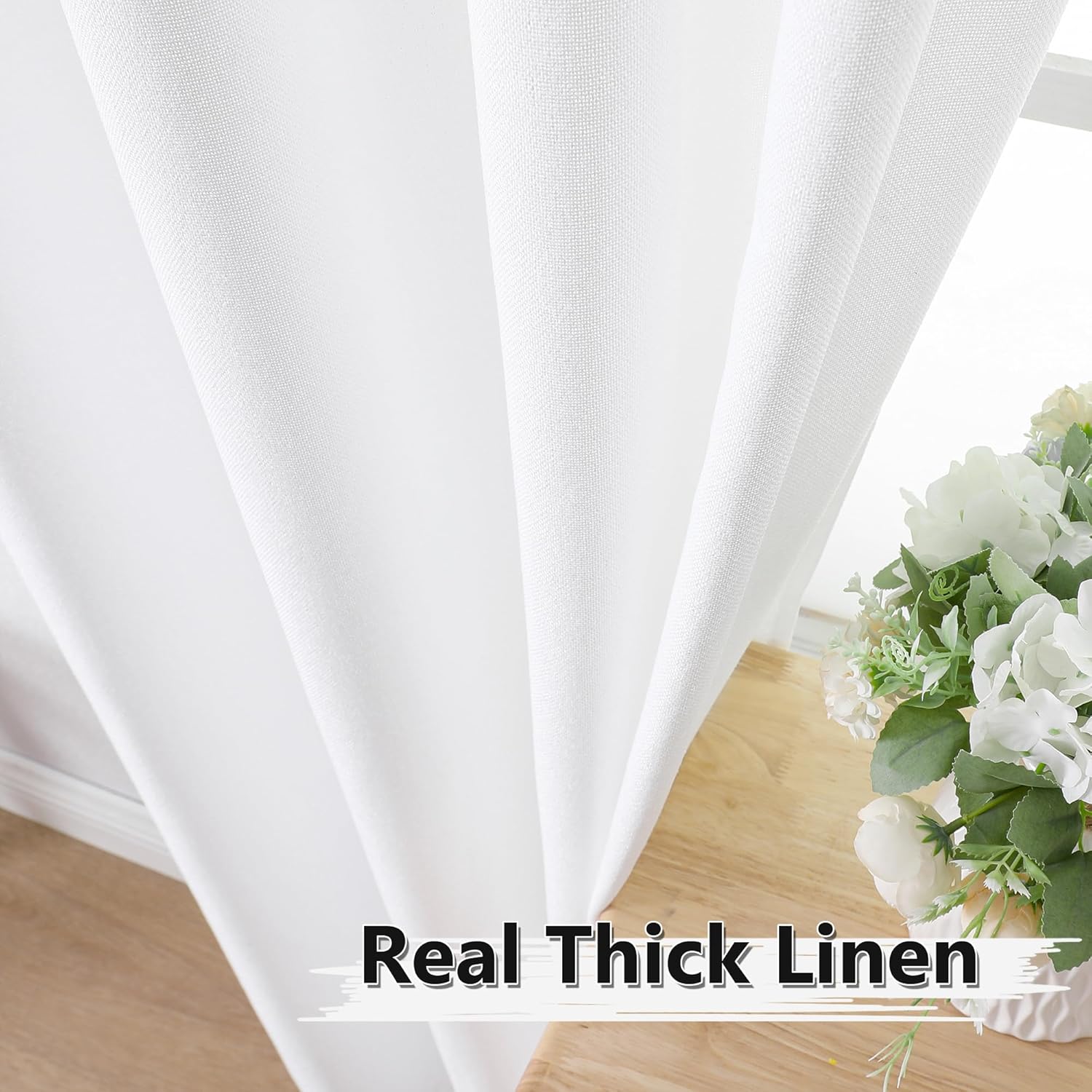 Tollpiz White Linen Valance 54 x 16 Inches Set of 1