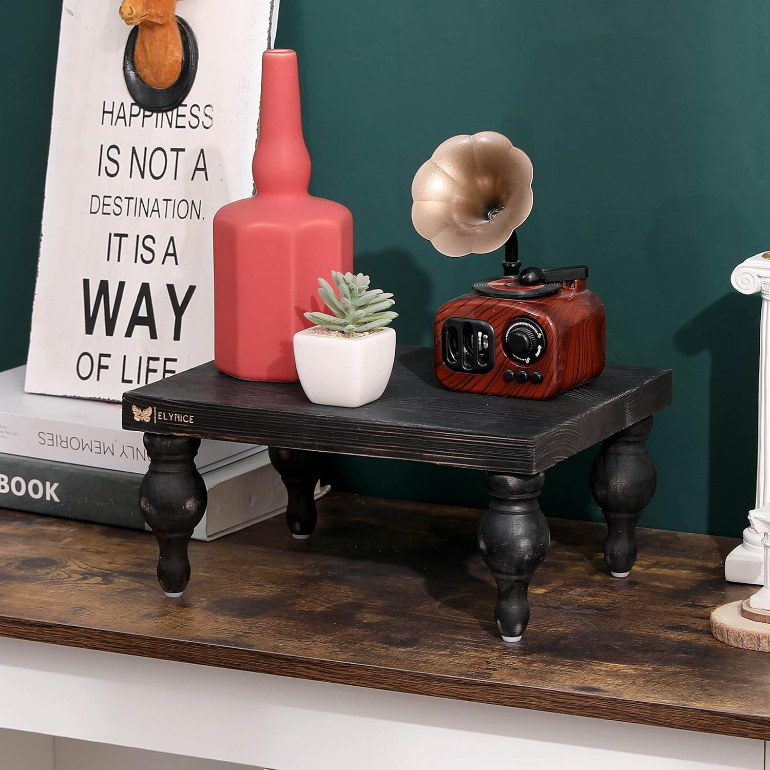 Classic Black Decorative Wood Risers for Farmhouse Display