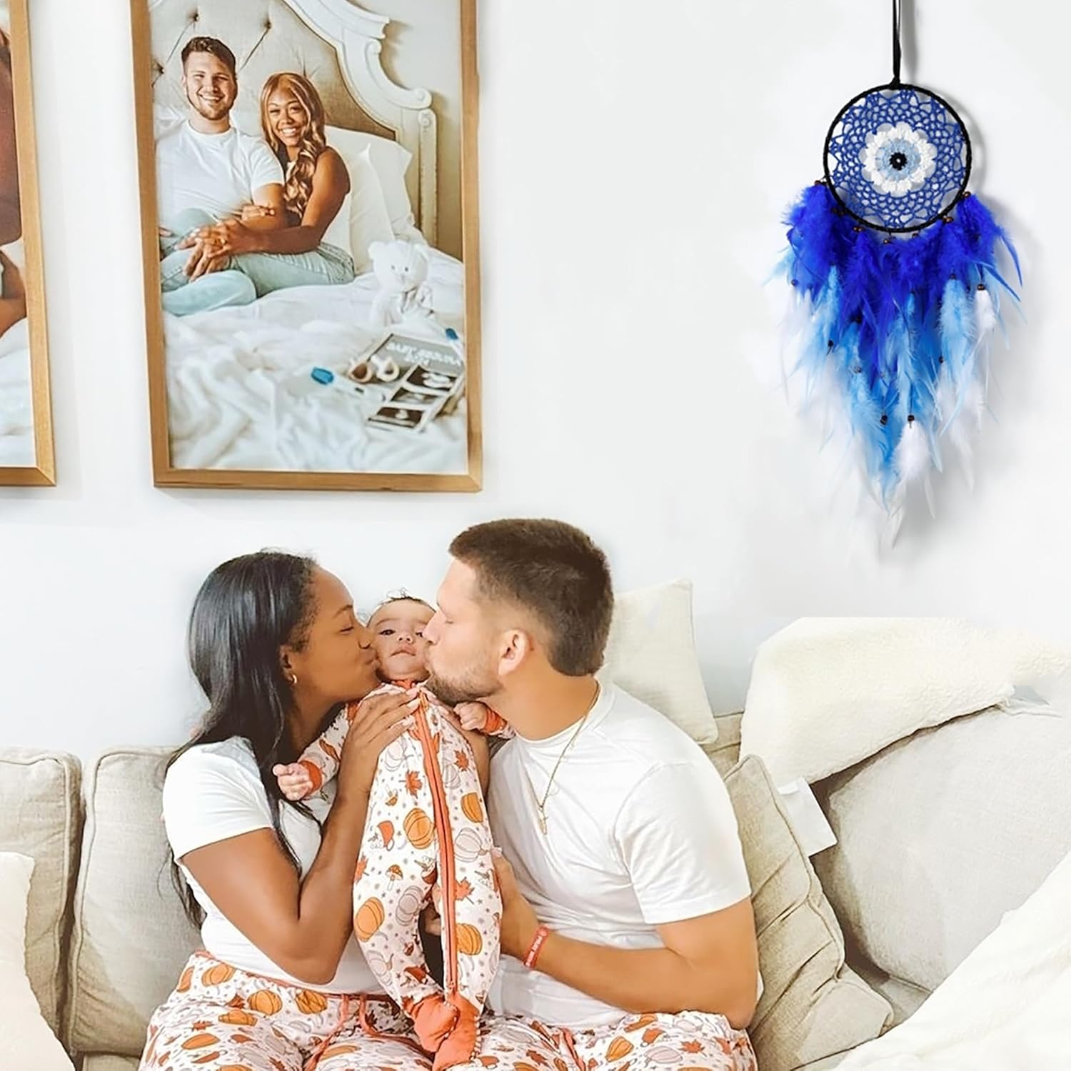 Holmgren Evil Eye Dream Catcher Blue Wall Art