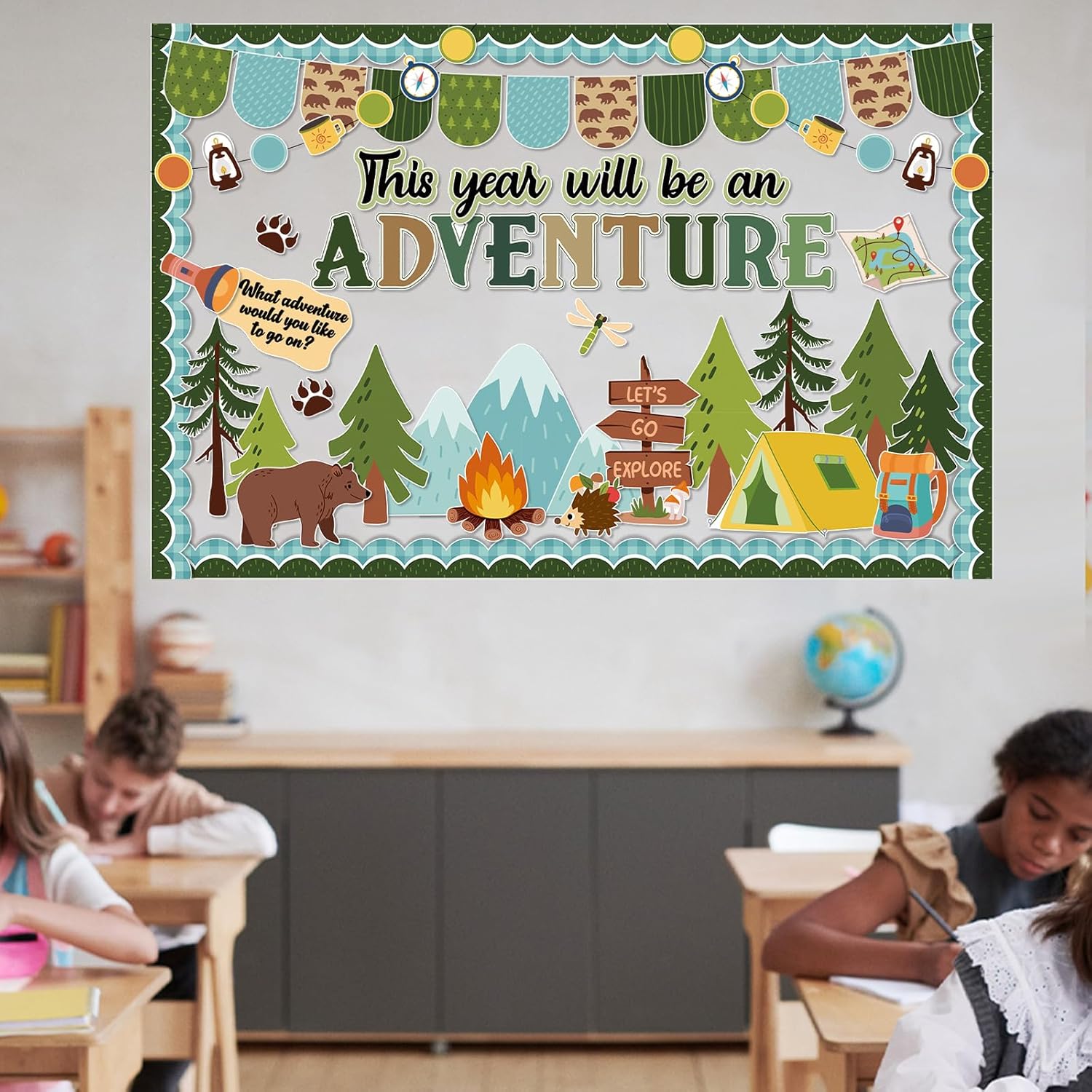 Funrous Camping Bulletin Board Set for Classroom Decorations