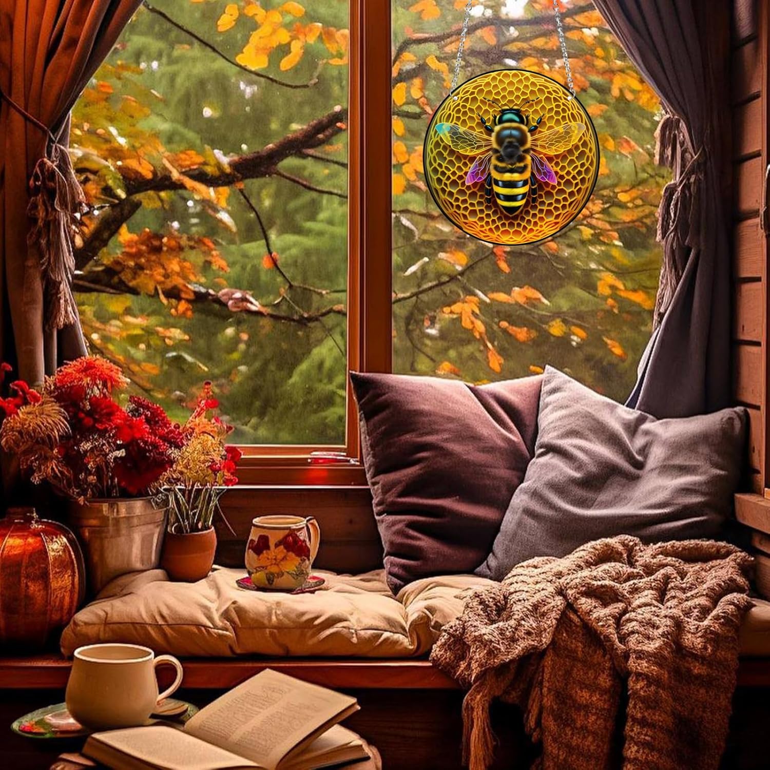 Bee Acrylic Window Hanging Decor Suncatcher
