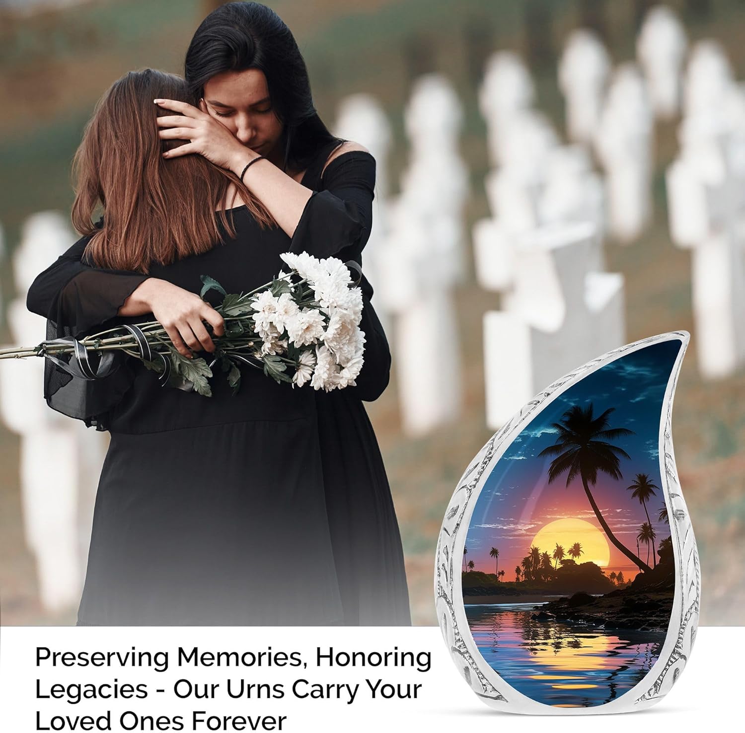 10 Inch Metal Sunset Urn For Ashes