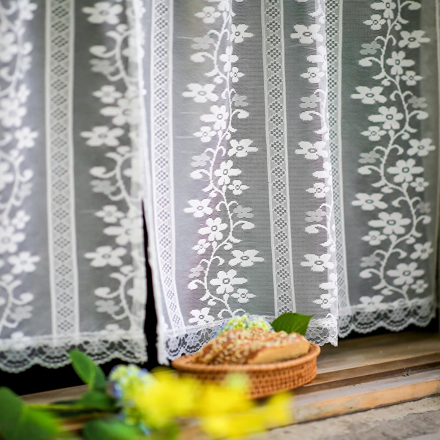 ARTMAGIC Tier Curtain Set 3pcs Sage Green Plaid Valance