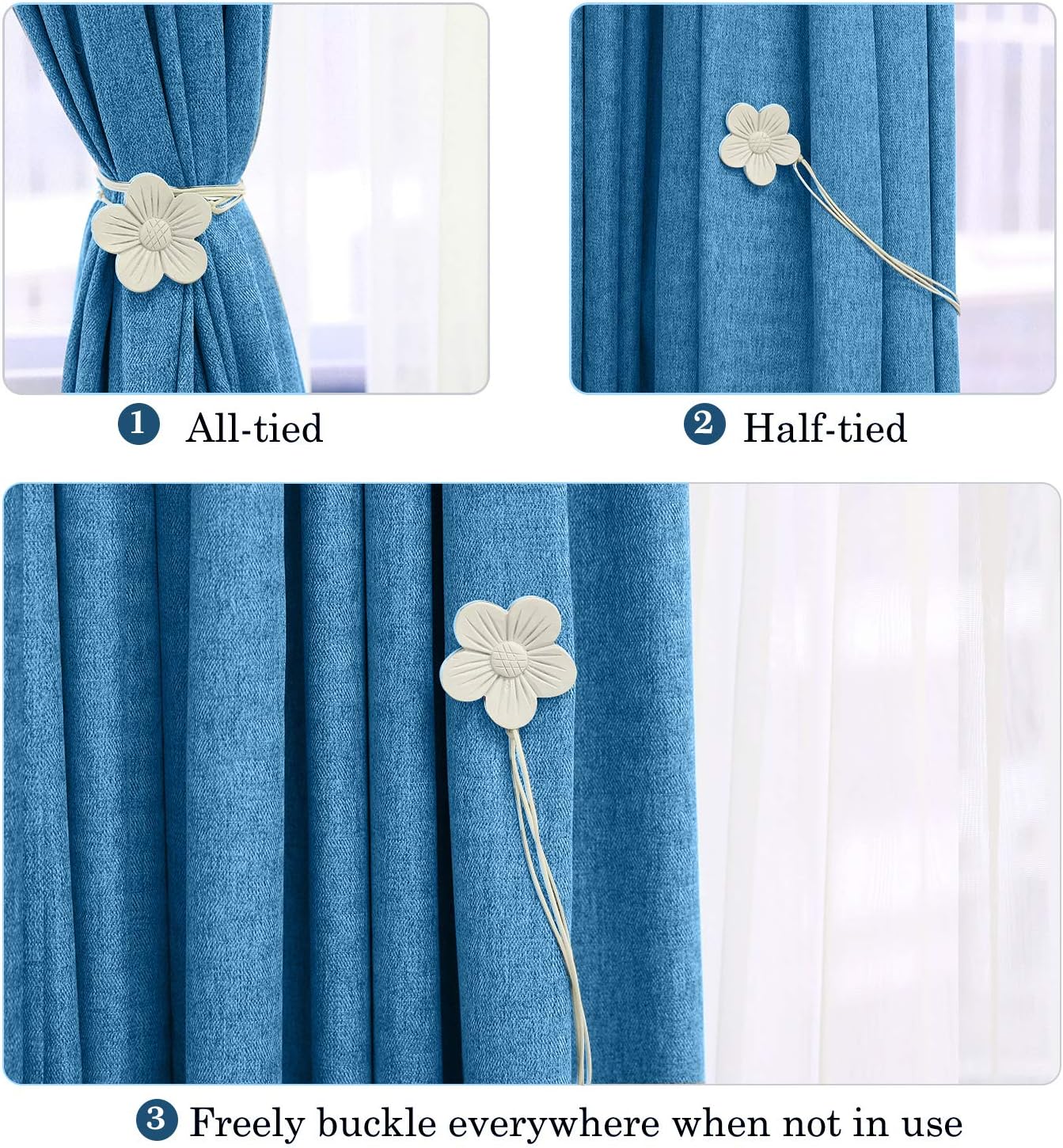 Vintage Magnetic Curtain Tieback - White