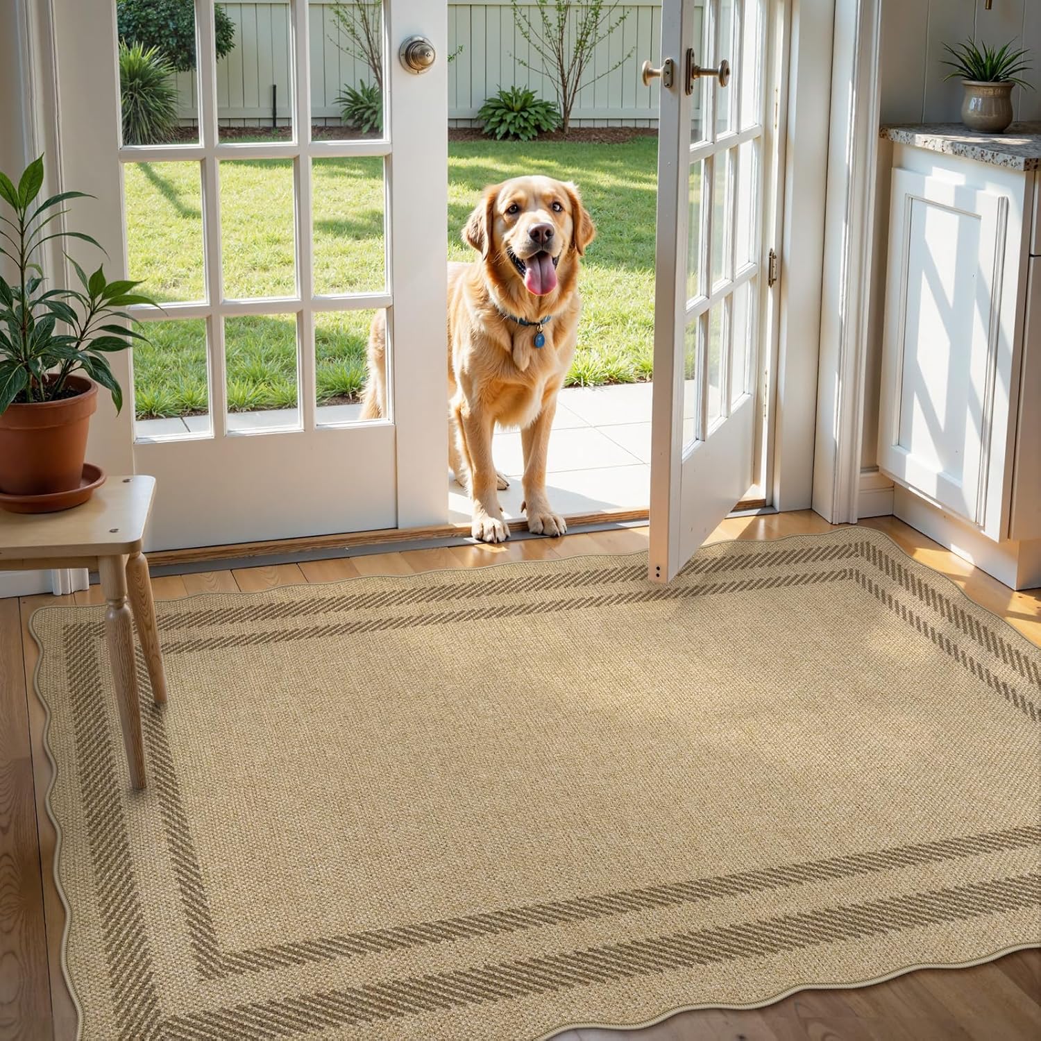 Livebox Wave Scalloped Jute Style Rug