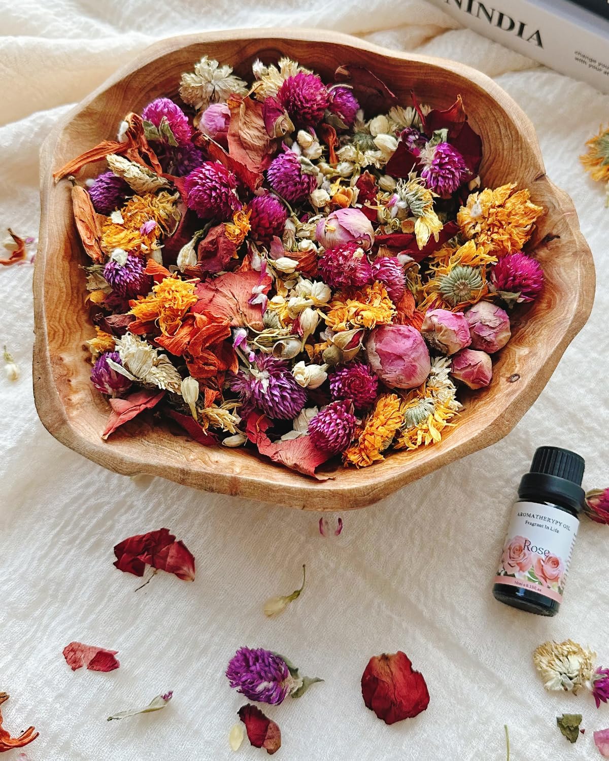 Fall Potpourri Bowl Filler with Rose Scent