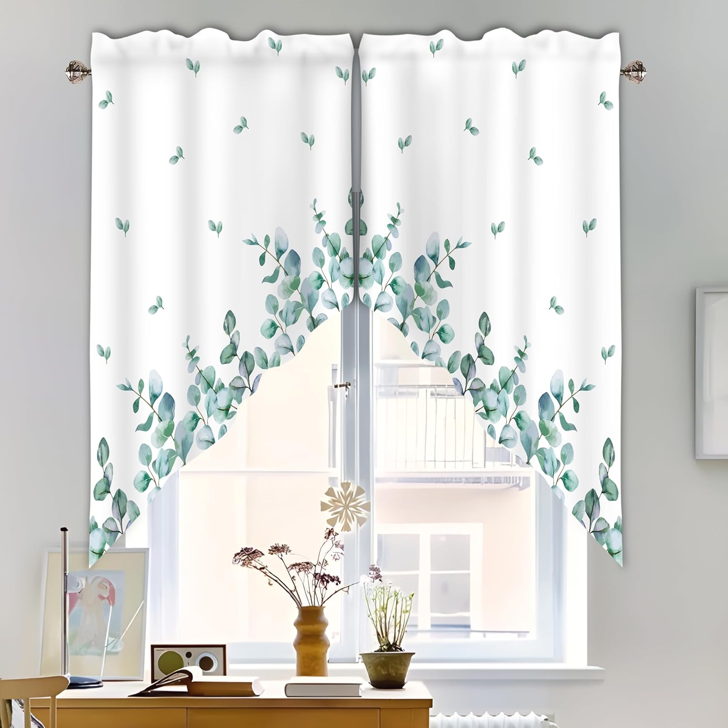 Green Leaf Swag Curtain Valance 28x36 inch