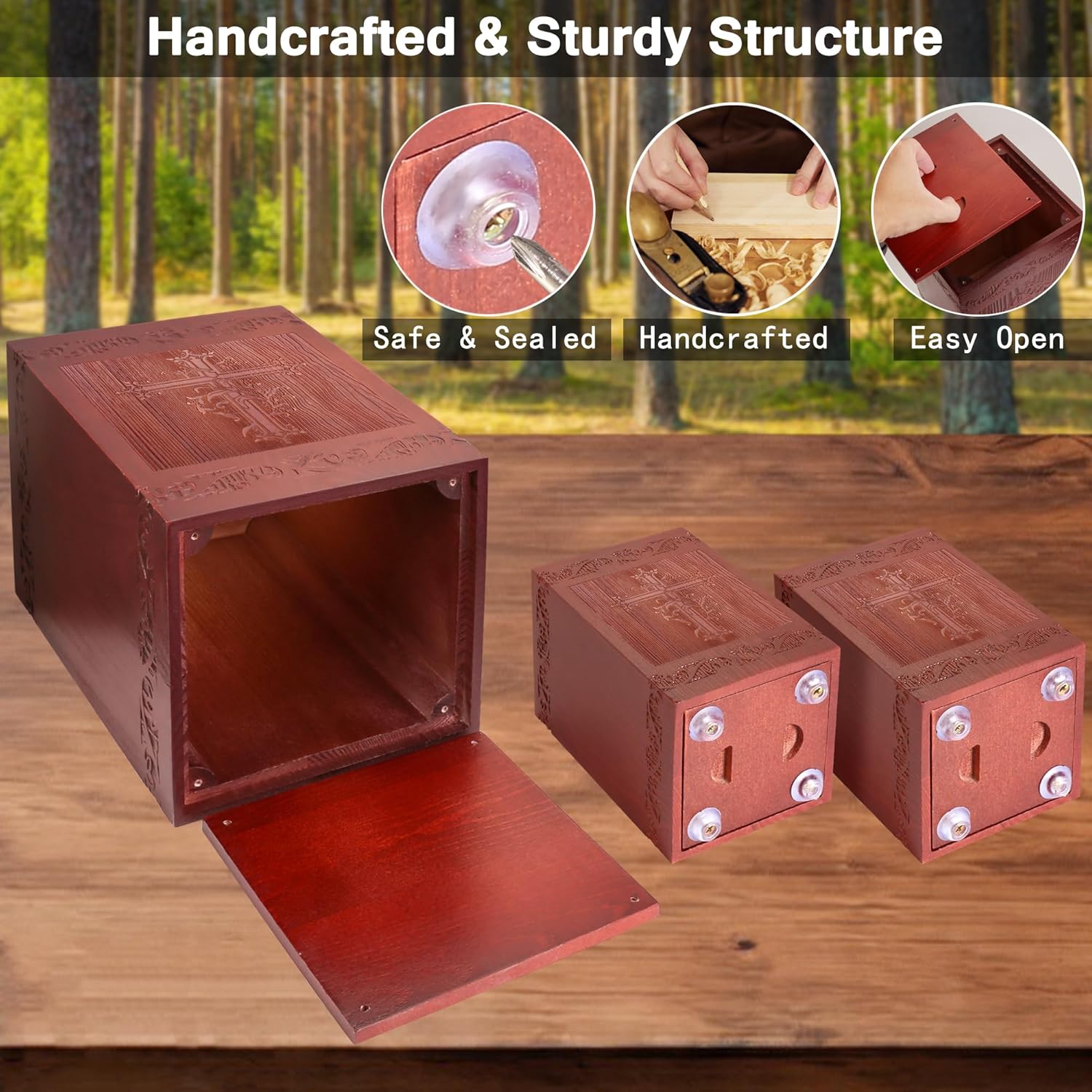 Wooden Cremation Urn for Human Ashes Keepsake