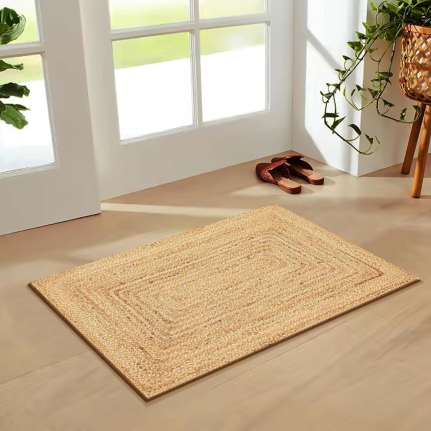 FRELISH DECOR Handwoven Jute Area Rug 2x3 Feet