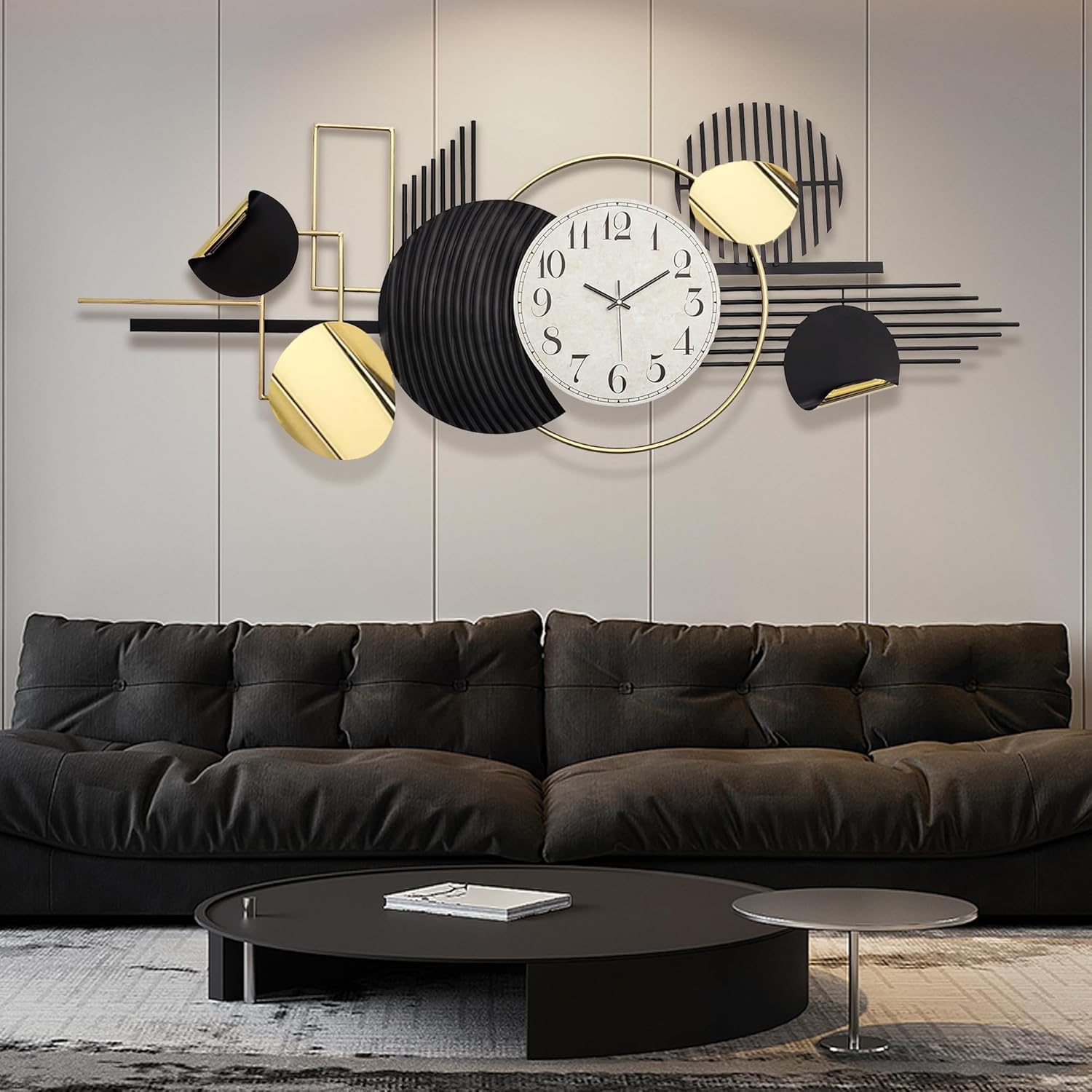 HAVFIFK Modern Geometry Wall Clock 591 X 228