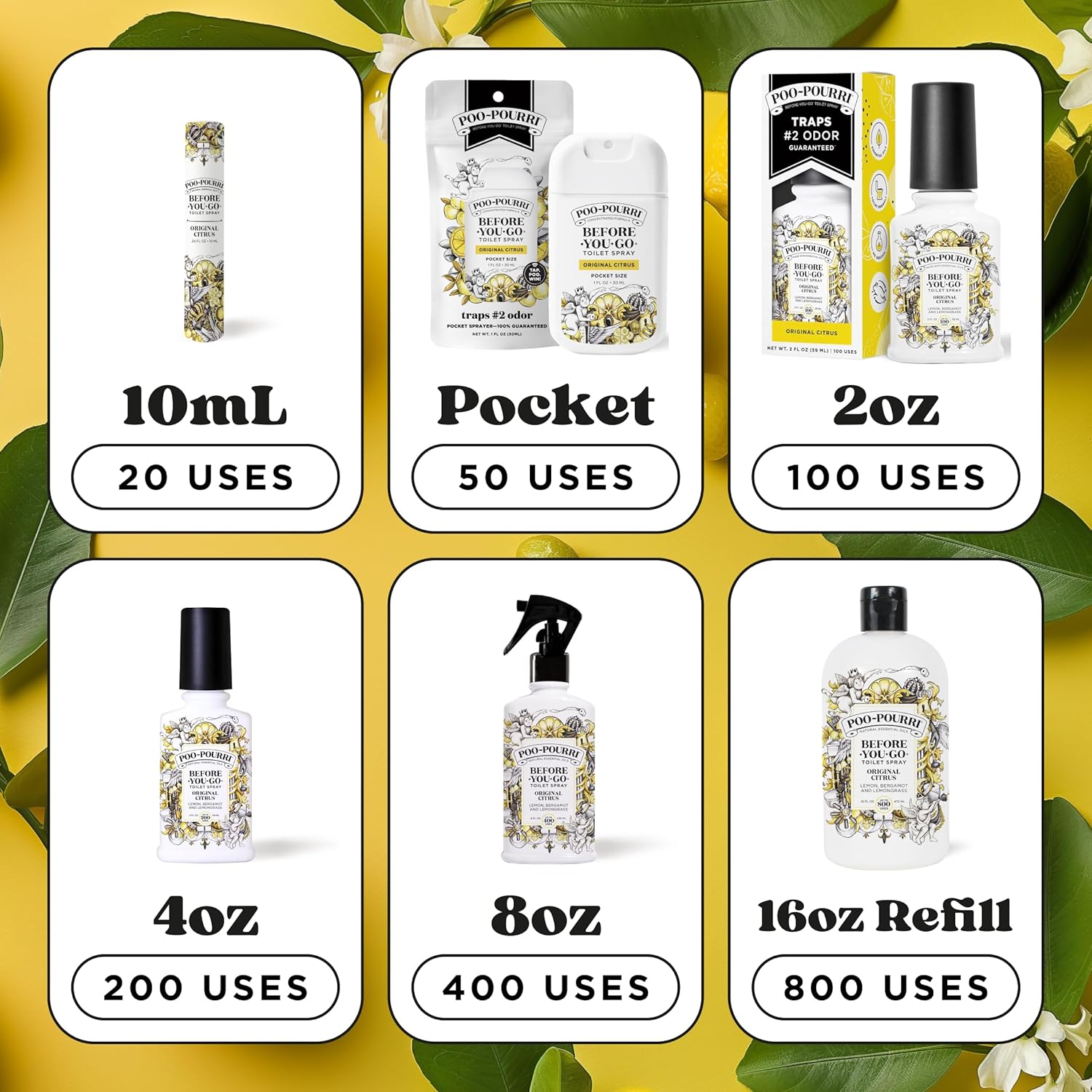 Poo-Pourri Before-You-Go Toilet Spray 16 Fl Oz Original Citrus