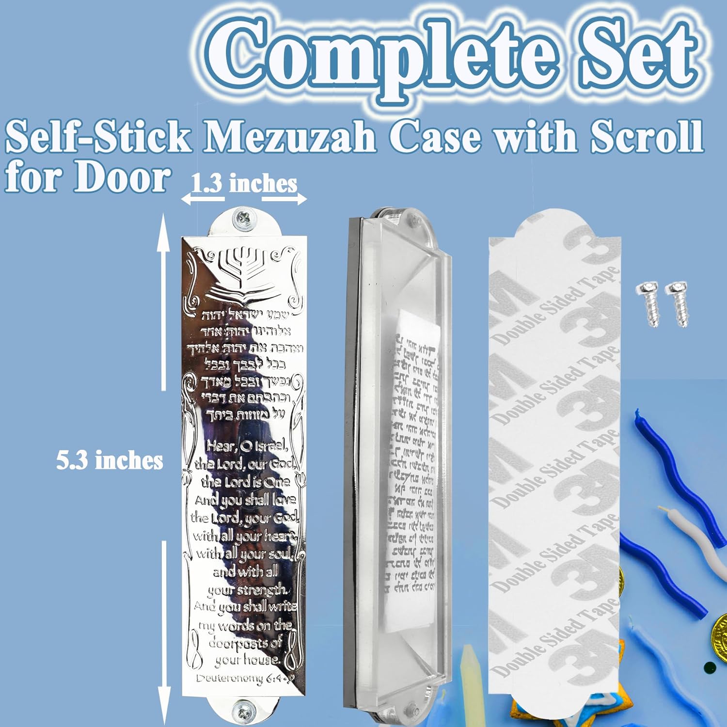 Zivosely Adhesive Mezuzah with Scroll for Door Frame