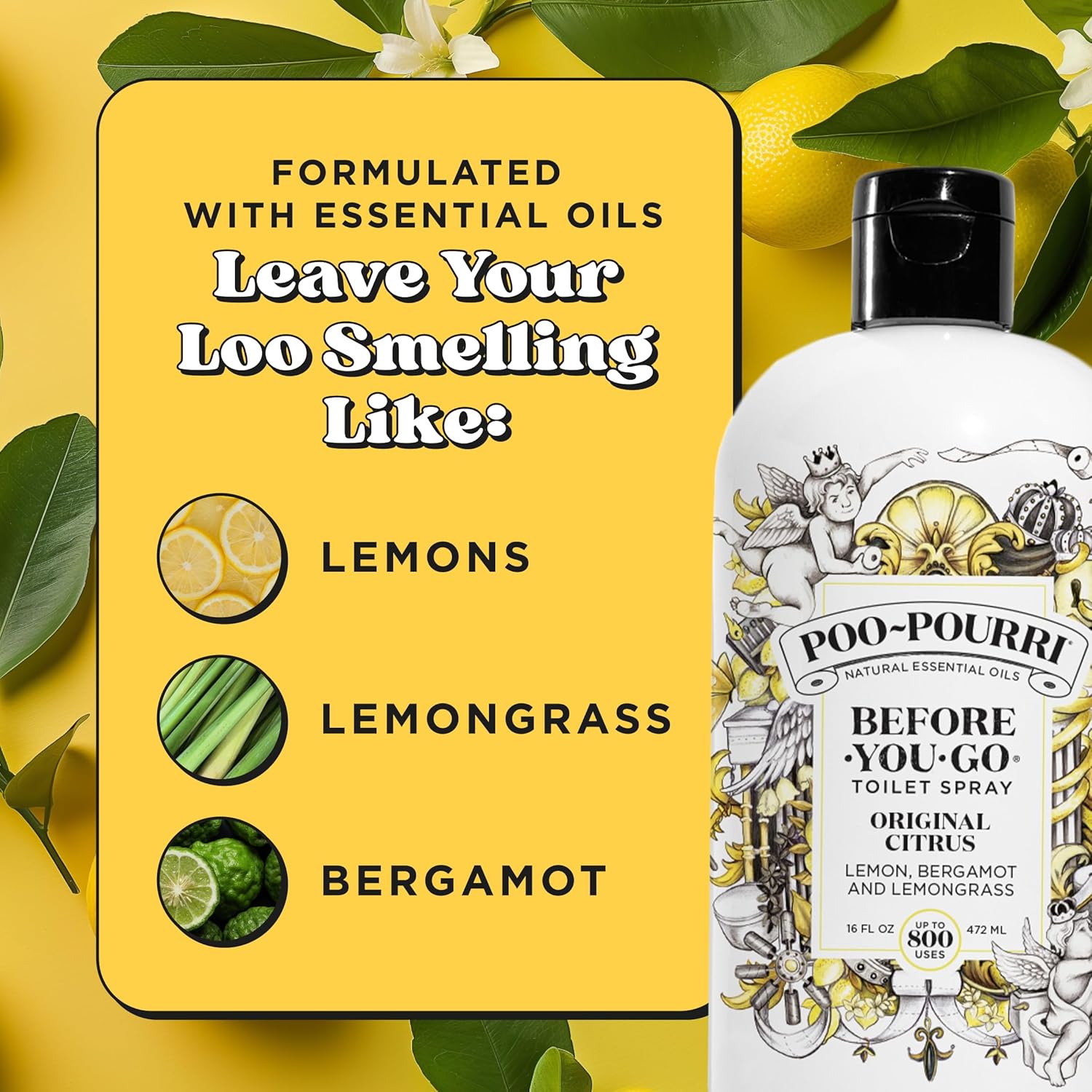 Poo-Pourri Before-You-Go Toilet Spray 16 Fl Oz Original Citrus