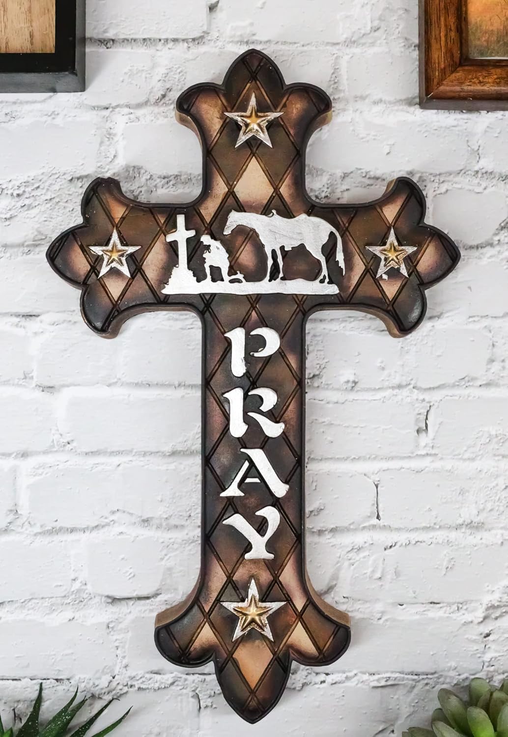 Ebros Gift Inspirational Wall Cross Sculpture