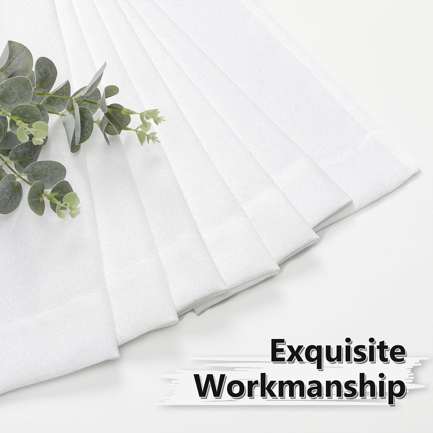Tollpiz White Linen Valance 54 x 16 Inches Set of 1