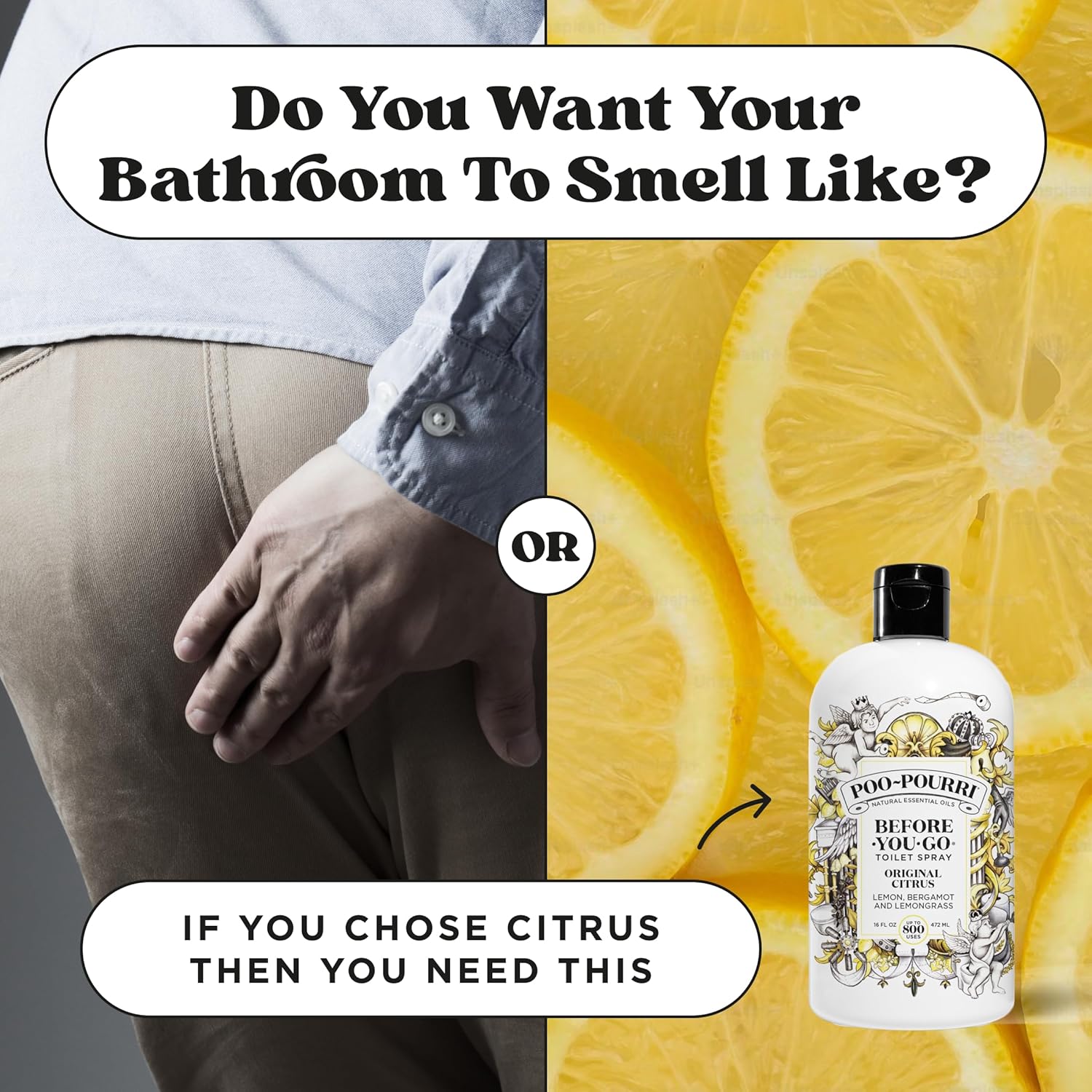 Poo-Pourri Before-You-Go Toilet Spray 16 Fl Oz Original Citrus