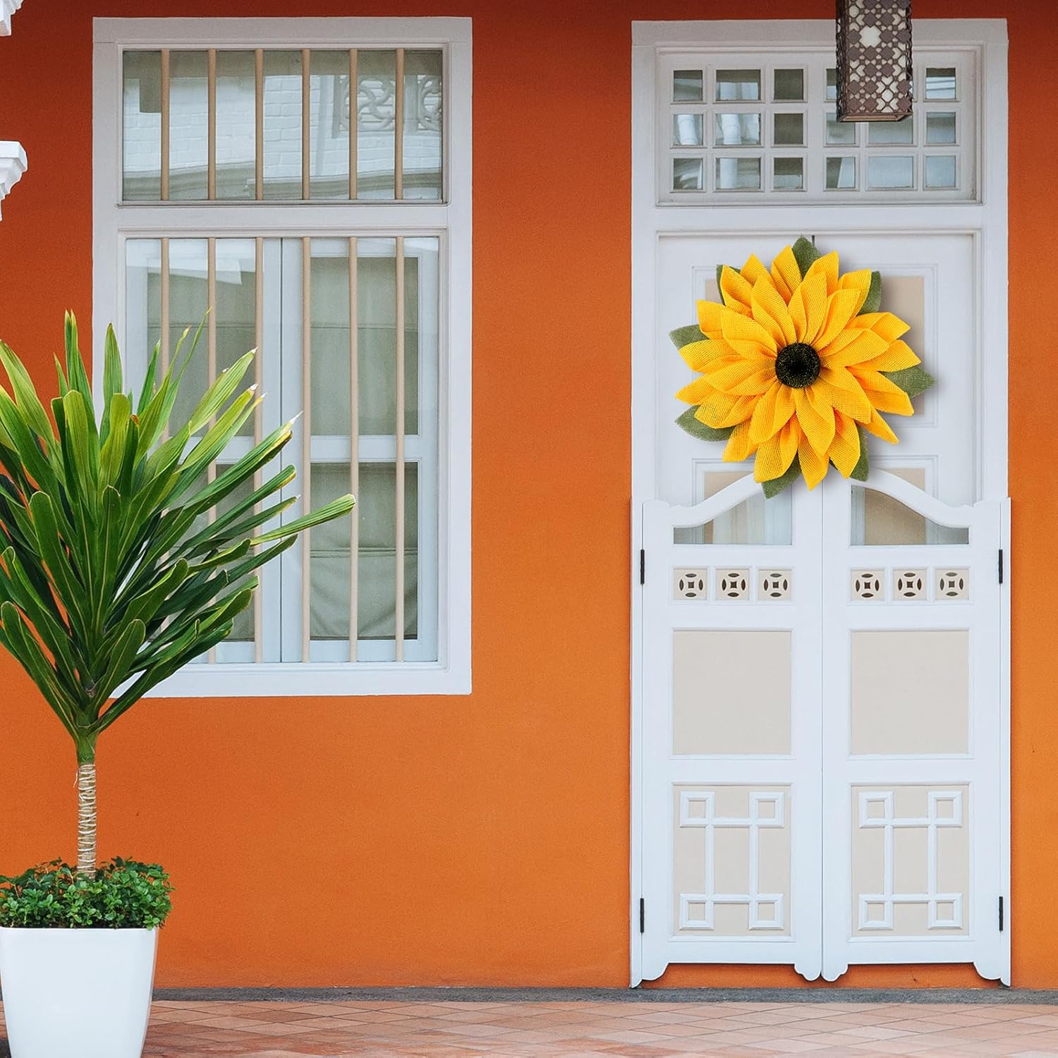 Peryiter 1654 Inch Sunflower Wreath Front Door Decor