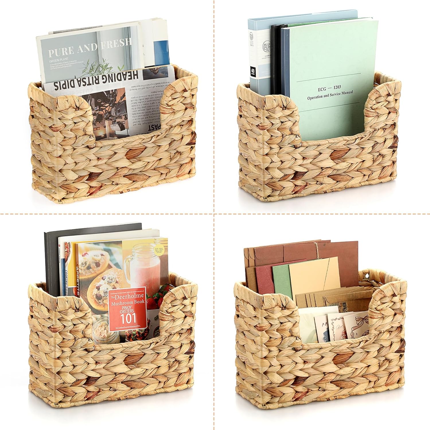 BTSKY Woven Hanging Magazine Holder with Handle