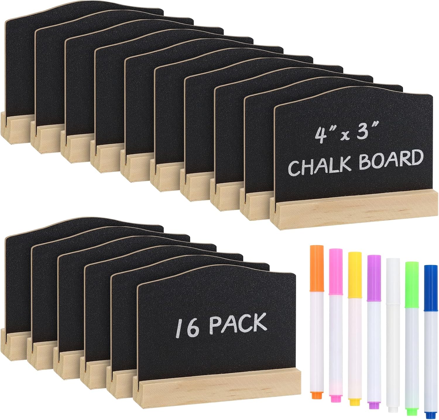 ALOTCHE Mini Chalkboard Signs Set with Stand 16 Pack