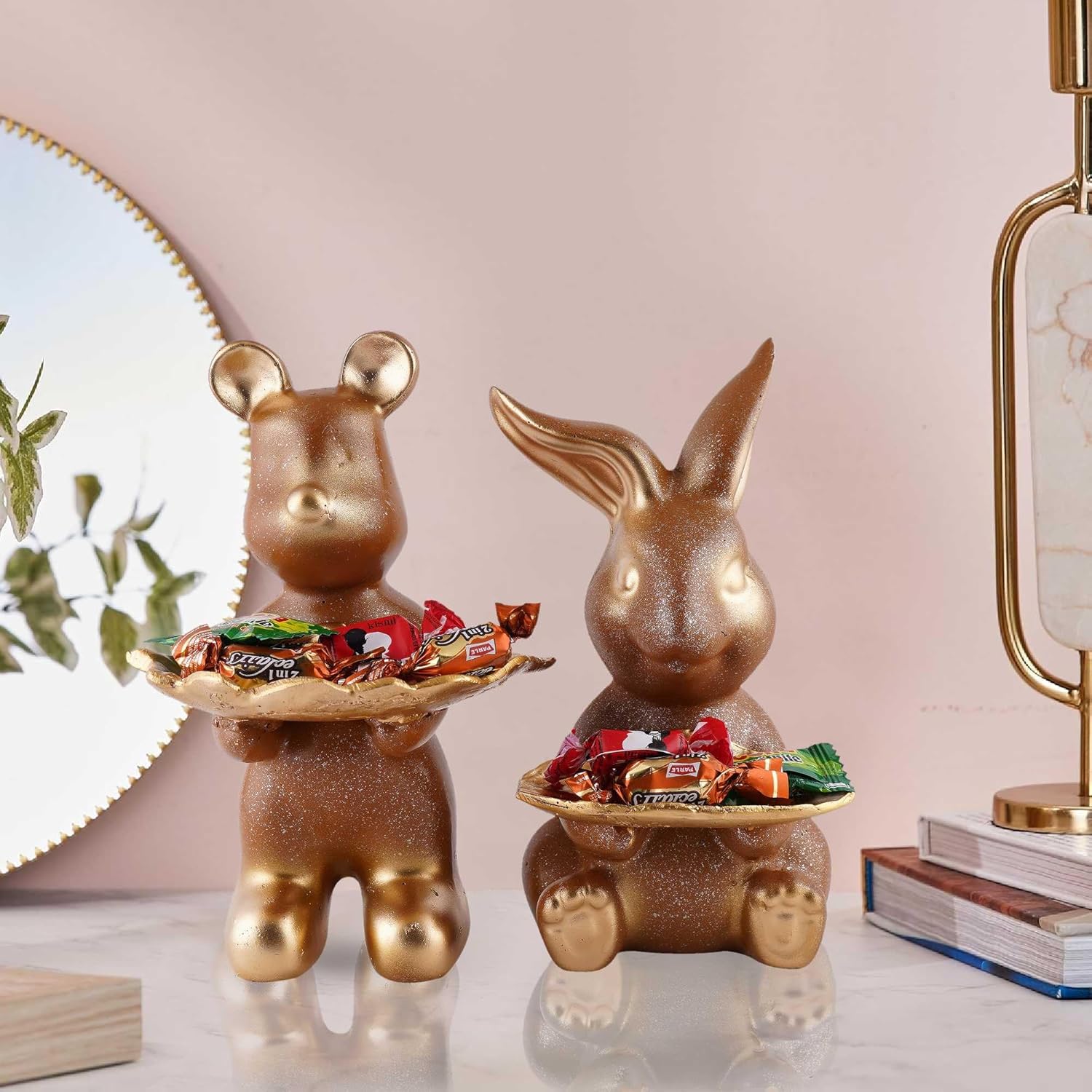 Krish Luxe Rabbit Sculpture Set of Two Home Decor Statues
