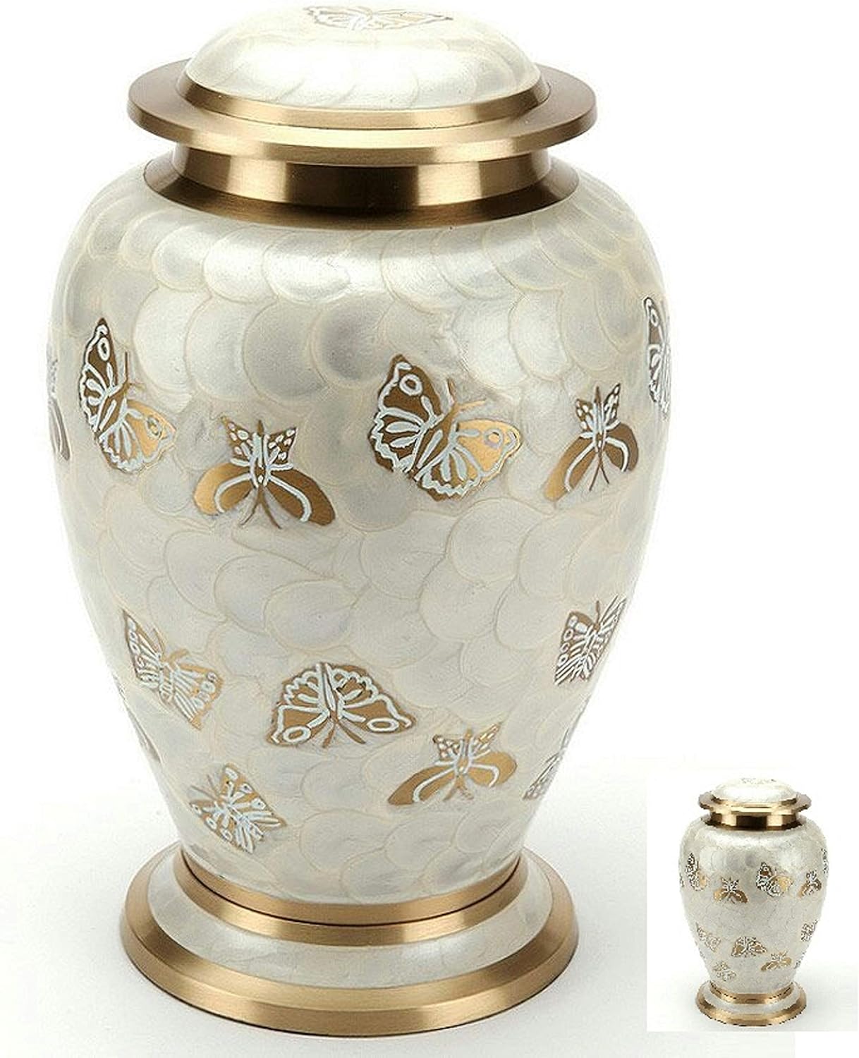 Golden Butterfly Cremation Urn Set for Human Ashes