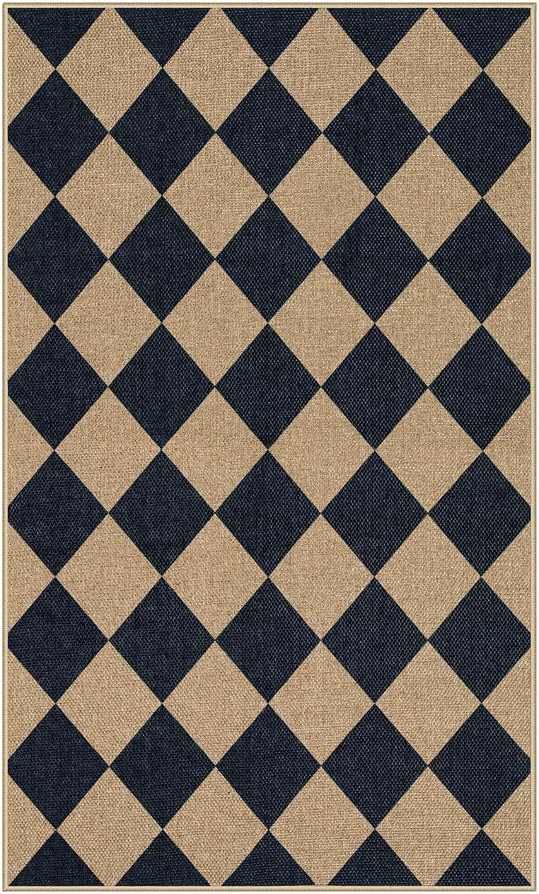Lahome Checkered 3x5 Jute-Like Outdoor Rug